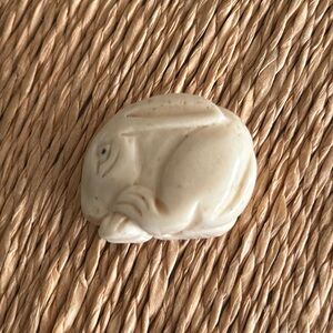 Rabbit hard carving bone bead vintage
